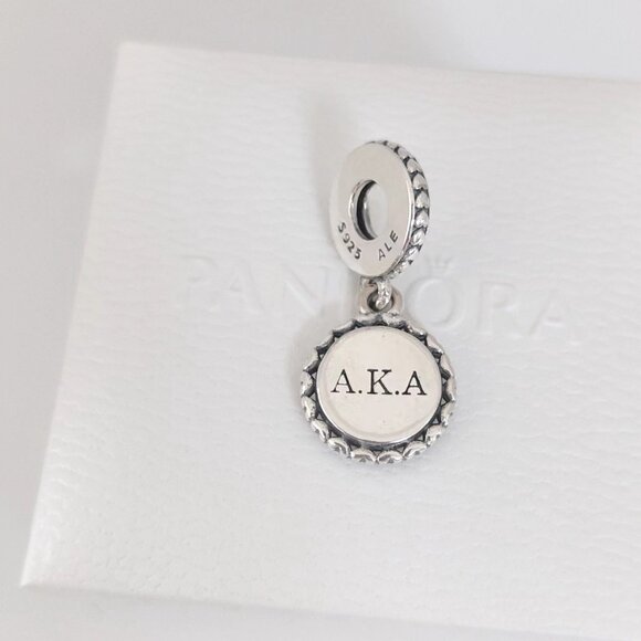 Pandora AKA Dangle Charm Alpha Kappa Alpha Sorority Charm S925 Silver with box - Picture 5 of 10